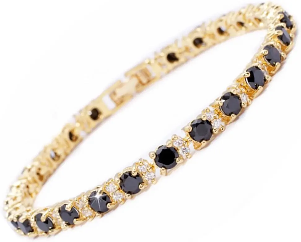 RIZILIA Eternity Tennis Bracelet & Round Cut CZ in Yellow Gold Plated, 7" RIZILIA Eternity Tennis Bracelet & Round Cut CZ in Yellow Gold Plated, 7"