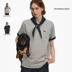 PCLP 'Summer Must-Have' Reversible Short-Sleeve T-Shirt with Detachable Scarf - Trendy Summer Style, Unisex, Loose Fit Tshirt Top Shortsleeve oversized tshirt women graphic tee vintage clothing men's t shirts graphic apparel funny t shirt deals