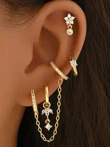 Cz Multi-Piercing Ear Stack, Ultimate All-In-One Ear Jewelry, Perfect for Parties, Stylish and Versatile Accessory