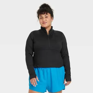 All In Motion Women's Zip-Up Knit Pullover Jacket Athletic Athleisure Style with Thumbhole Cuffs & Zipper Pocket Slim Fit Midweight Fabric