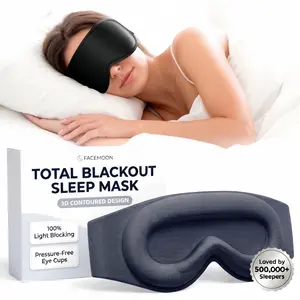 3D Full Coverage Weighted Sleep Mask | No Pressure on Eyes & Lashes, Better Light Blocking, Super Comfy for Travel, Naps & Bedtime