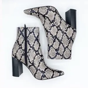 Jeffrey Campbell Raven Snake Print Heel Booties Size 8,5 M