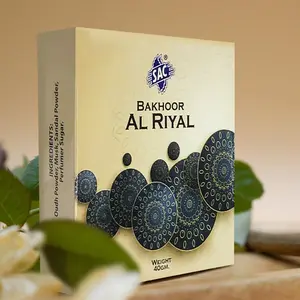 High Grade Premium Incense, BAKHOOR AL-RAAS Incense Bar of Sandalwood Powder, Oud Powder, Musk and Perfumery Sugar | 9 Bricks Assorted Scents in One Square Shape(40g)