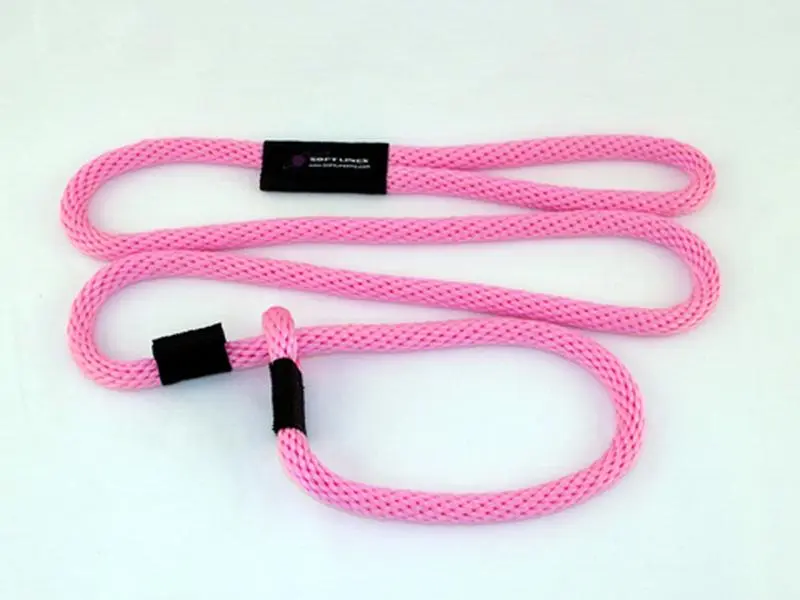 Soft Lines Dog Slip Leash 0.5 In. Diameter By 8 Ft. - Hot Pink