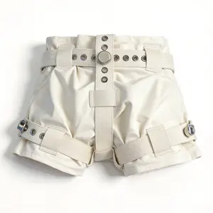 Adult Diaper Cover Shorts with Magnetic Lock, Beige Cotton, Reusable & Washable – Lockable Incontinence Waist Restraints Underwear for ABDL, Bedridden, Seniors, Paralyzed, and Diaper Lovers