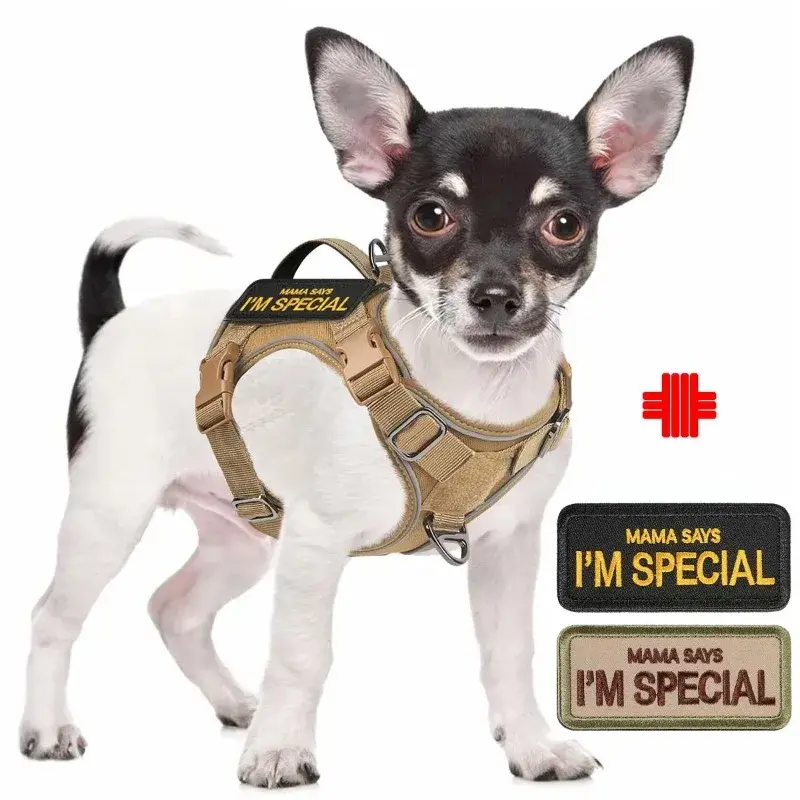 Chewproof Tactical Dog Harness for Small Dogs - Harness Vest with Handle, Reflective Strips, Military Service Design for Outdoor Training, Walking, Chewproof Vest Harnesses, Harness Vest Harnesses