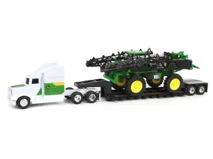 John Deere 612R Sprayer w/ Semi Truck & Lowboy Trailer Diecast 1:64 Scale Model - ERTL 85030
