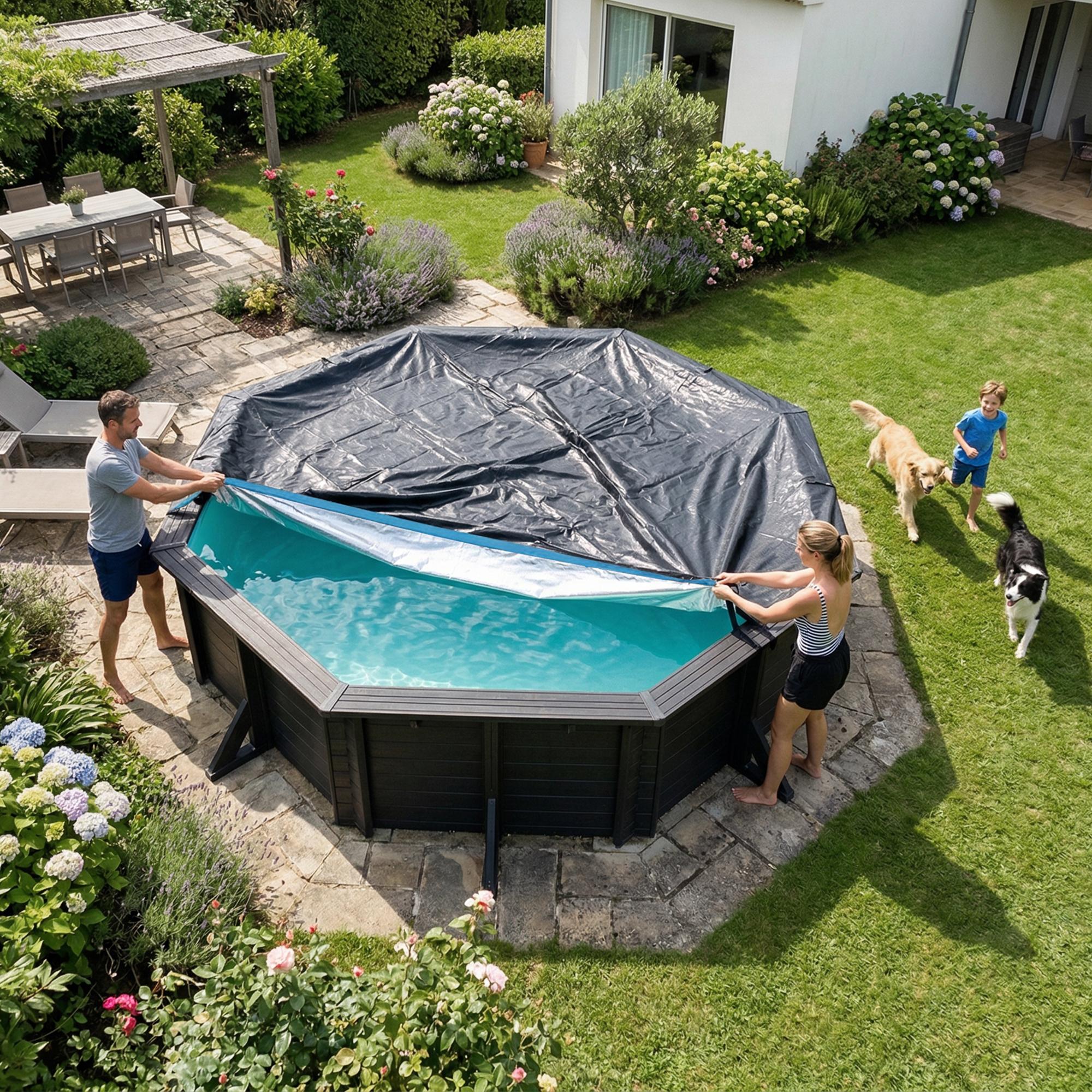 for outdoor  framed above-ground , made of Oxford fabric as a Four seasons  protector, equipped  heavy-duty mechanical buckles and straps, waterproof   , suitable for framed  and hot tubs.
