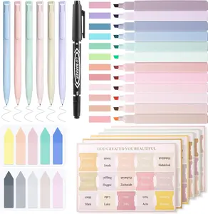 Bible Study Supply Kit Journaling Set with 12 No Bleed Highlighters, 6 Bible Pens, 75 Tabs and 2 Sticky Notes, Ideal for Christian Gifts & Scripture Annotation