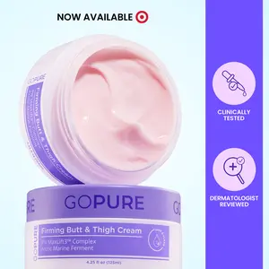 GOPURE Firming Butt & Thigh Cream - Nourishing Hydrating Bodybutter for Stretch Marks & Dimpled Texture - Clinically Tested, Dermatologist Recommended, Cruelty-Free
