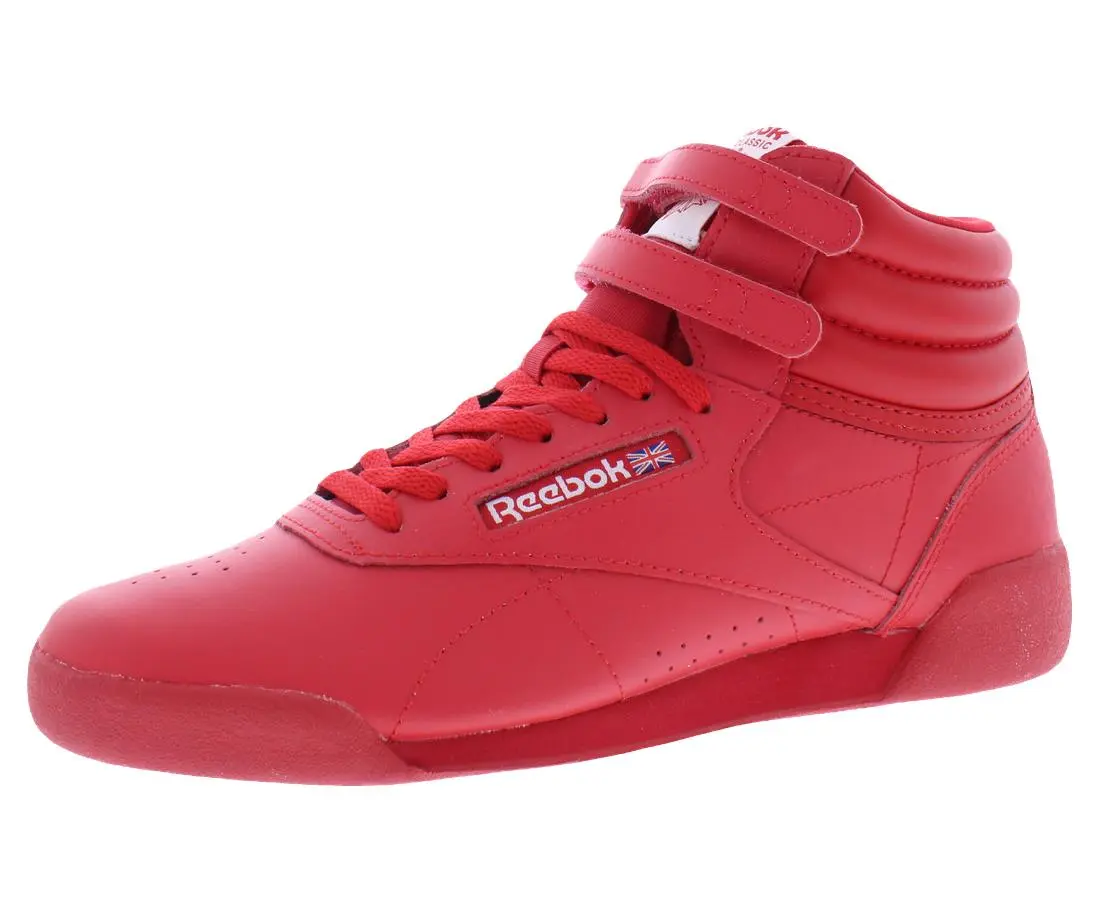 Reebok Freestyle High Leather GS Boys Shoes, Color: Vector Red/Vector Red/Footwear White