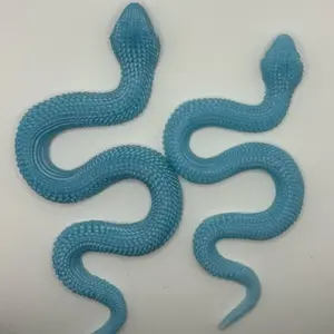 BlueSilicone Fidget Toy Snake - 2 Sizes, Blue Color, Ultra-Soft Silicone, Ideal for Stress Relief, Hand Movement, ADHD, Anxiety, 18 & 14 Inches Squishy anxiety squishies