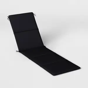 22"x78" Solid Chaise Cushion Black - Room Essentials