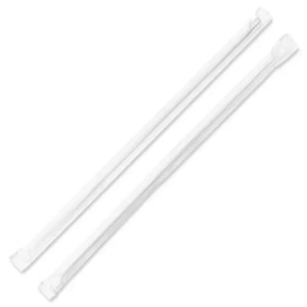 Individually Wrapped Straws, 7.75 in., 500-BX, Translucent