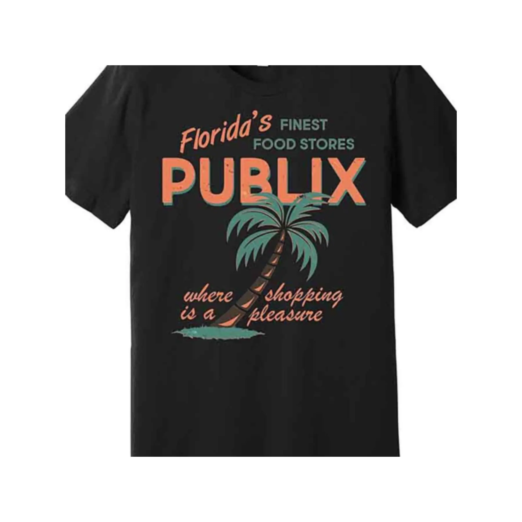 Vintage Publix Florida's Finest Food Stores Menswear Casual Round Neck Regular Fit Funny Short Sleeve Graphic Top, Black Sports T-Shirt