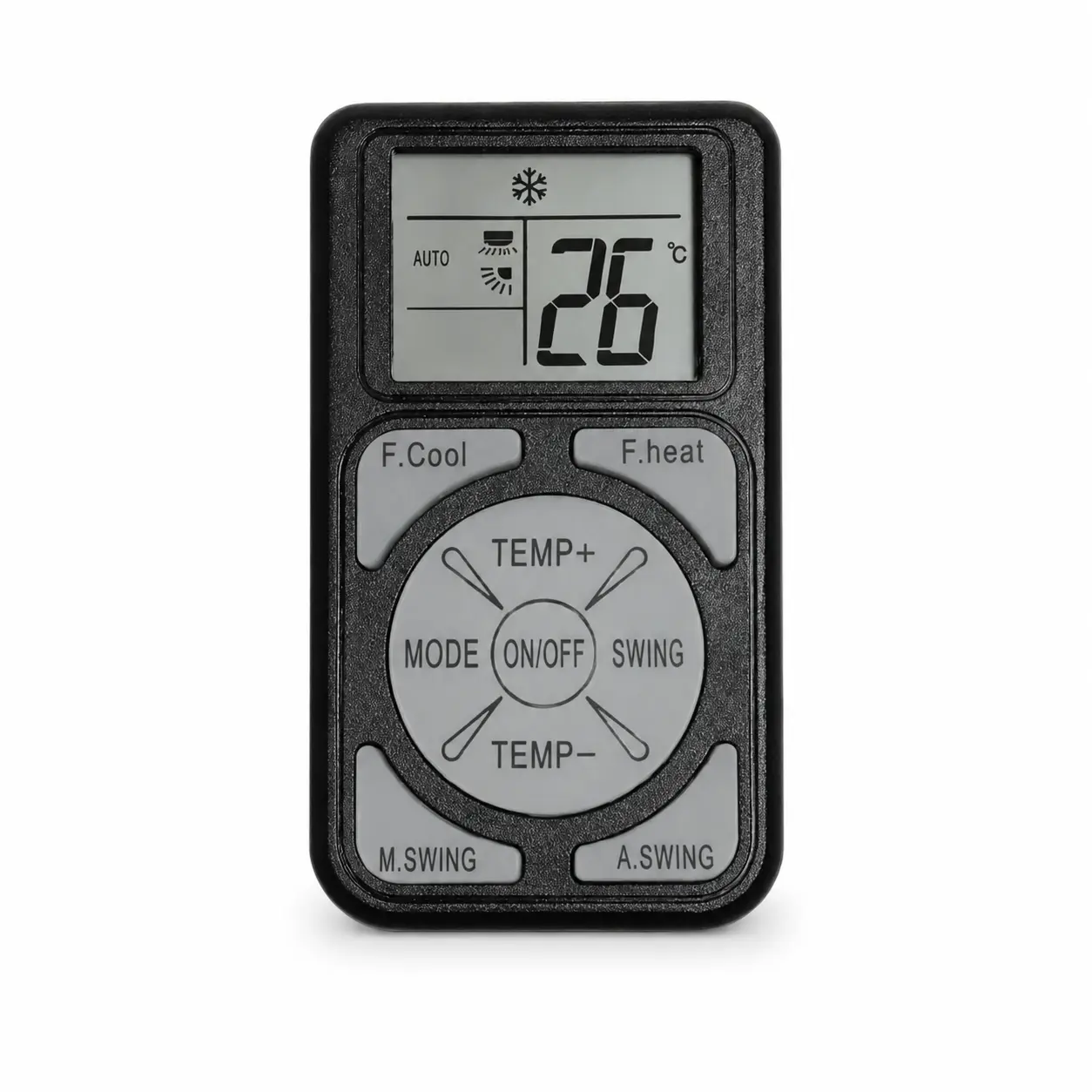 Black Universal A/C Remote Control with Glow-in-the-Dark Buttons, Premium Air Conditioner Remote Replacement Compatible with All Major AC Brands, Clear LCD Screen
