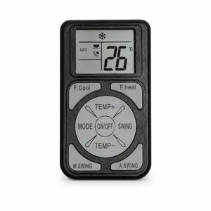 Black Universal A/C Remote Control with Glow-in-the-Dark Buttons, Premium Air Conditioner Remote Replacement Compatible with All Major AC Brands, Clear LCD Screen