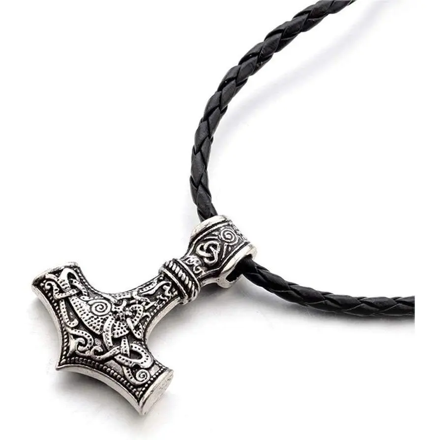 Nordic Vikings ThorHammer Necklace Animal Viking Mjolnir Pendant Necklace Talisman