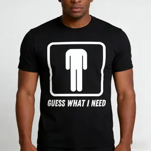 Men's Retro "Guess What I Need" Graphic Cotton Crew Neck T-Shirt ,UnisexT-Shirt 180g Pure Cotton Casual Crew Neck Great For Day Trips Casual Wear Or Relaxing Print Black Round Neck Short Sleeve Regular 2026