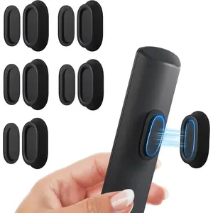 5 Pack Magnetic Remote Control Holder Wall Mount, Upgraded No Drill Self-Adhesive Organizer TV Remote Holder for Bed, Fan, RV Accessories (Black)