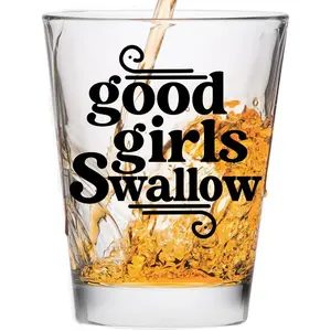 THE WELL KEPT Good Girls Swallow Cute Shot Glass for Her - Funny Shot Glasses for Women - Hilarious Bachelorette Party  - Funny Shot Glass for Girls (1)