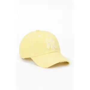 47 Brand Women's Yellow NY Weathered Strapback Hat