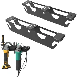 Heavy-Duty Tool Storage Rack for Wall Mount - Multi-Tool Organizer for Drills, Grinders, and Power Tools - Steel Material - Ideal for Garages, Workshops, and DIY  Projects (2-Pack)