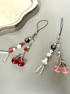 Sweet Fresh Cherry Jellyfish Phone Chain, Style Versatile Card Album & Bag Charm, Stylish Accessory for Daily Use