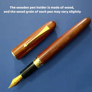 1 pc steel pen, 0.5 mm fine tip, hand-filed broad tip, solid wood barrel, brass fittings, gold-plated nib, suitable for calligraphy creation, elegant and premium quality, fits 2.6 mm diameter, deep and smooth texture, students’ preferred stationery choice
