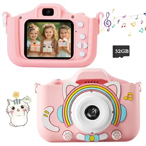 Kids Digital Camera Toy with Cute Silicone Case, Portable Child Camera for Ages 3-12, Unisex, Includes 32GB Card, Ideal Xmas Gift, Handheld Camera