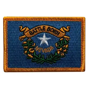 Nevada State Battle Born Tactical Patch [3.0 X 2.0 inch-Hook Fastener-NV5] 2 Piece