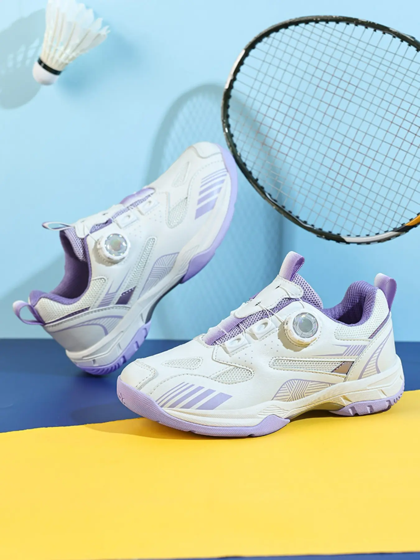 Unisex Wide-Width Badminton Shoes, Comfortable Sports Shoes, Shock Absorption Design, Durable and Cozy, Indoor/outdoor, Fashionable Sport Style