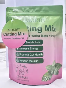 MOEDY Refreshing Summer Mint Flavor Cutting Mix - Berberine + Yerba Mate forGym Goals, Metabolism & Energy Support, 30Sticks Drink Dietary Fitness Supplement