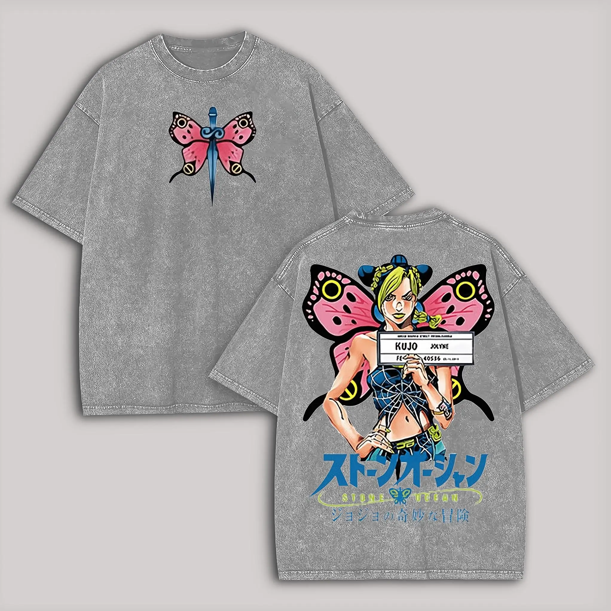 JoJo's Bizarre Adventure Stone Ocean Jolyne Cujoh Printed Unisex Washed T-Shirt44