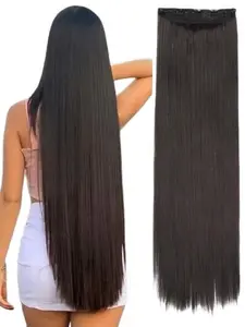 Extra Long Straight Hair 5 Clips Hair Extensions Synthetic Extensions, 32 Inches Clip in Ponytail Extension for Ladies & Girls, Perfect for Festivals, Parties, Cosplay