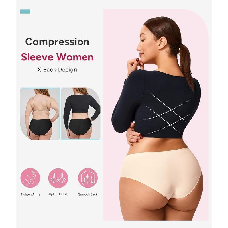 Arm Compression Sleeve Women Upper Arm Shaper Long Sleeve Shapewear Tops