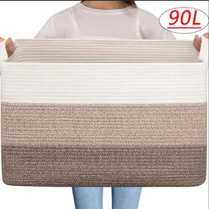 OIAHOMY Extra Large Blanket Basket, 90L Toy Basket for Baby Room, Living Room Storage