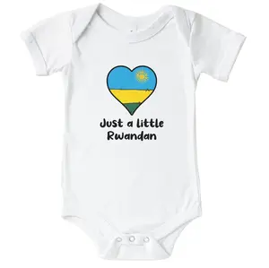 Just A Little Rwandan Rwanda Flag Heart One Piece Baby Bodysuit