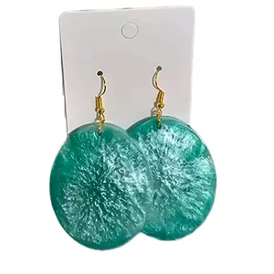 Medium size teal earrings