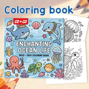 Perfect for young kids! Ocean animal coloring book - with bold lines that are easy to color. Kids can learn about ocean animals while having fun. A great time-saver for moms! Colored Art