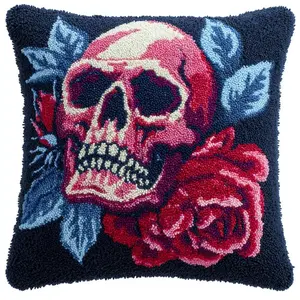 latch hook kits for adults Latch Cushion pcs, Valentine's Day giftBirthday gift, Pre-print pattern needle art set DIY pillowcase, for or Beginners Adults to Knott, DIY Latch Hook pcs, 43cm x 43 cm/17inx17in