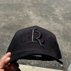 Luis r Toto Hats - Black Cap with Bold Lettering Design