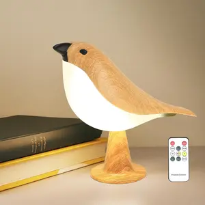 Cute Bird Table Lamp with Timer, Touch Bedside Lamp, Brid Night Light, Cordless Small Desk Lamps Battery Operated Nightstand Lamps, 3-Way Dimmable Light, Rechargeable Decorative Desk Lamp