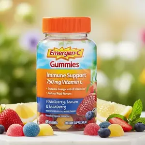 Vitamin C Gummies 750mg for Adults Immune Support Gluten Free Strawberry Lemon Blueberry Flavors Powerful Antioxidant Daily Wellness Gummies 45 Count