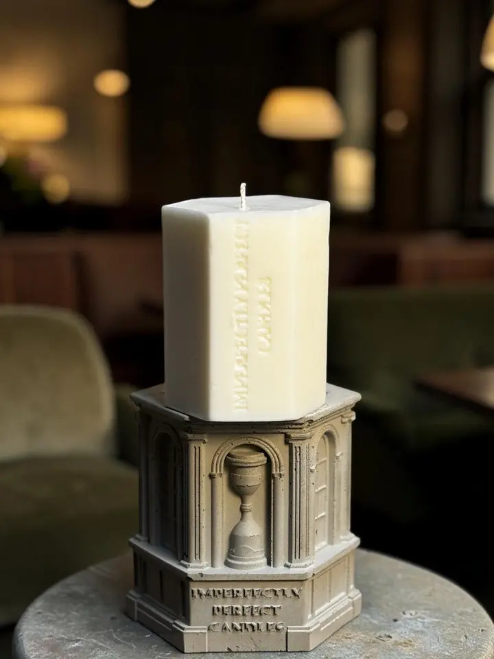 The Monument Refillable Organic Wax Candle Refill - Vanille Royale Evening Scent, Chocolate-Infused, 95-Hour Burn, Vanilla Chocolate Decorative Candles, Caramel Scented Lifestyle, Home Decor Accessory for Daily Lighting