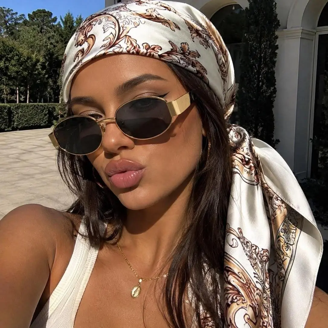 Women's Oval Retro London Sunglasses - Metal Frames, 100% UV Protection, Full Sun Cover, Tinted Lens, Modern, Vintage Style, Fashion Glasses, Accessories, Tinted Lens Sunglasses