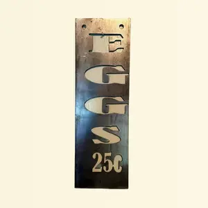 Tiny labs+ vintage + egg sign + rustic + sturdy 16 gauge metal + kitchen decor + farm + chicken + primative + home decor + sign + decorative mom birthday rustic wooden vintage kitchen retro tin Custom Grandma house garden decor set patio sign