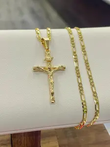 24" Rustic Cross Neclace Pendant Charm for Mens Perfect gift for Anniversary Birthday Engagement Confirmation Catholics