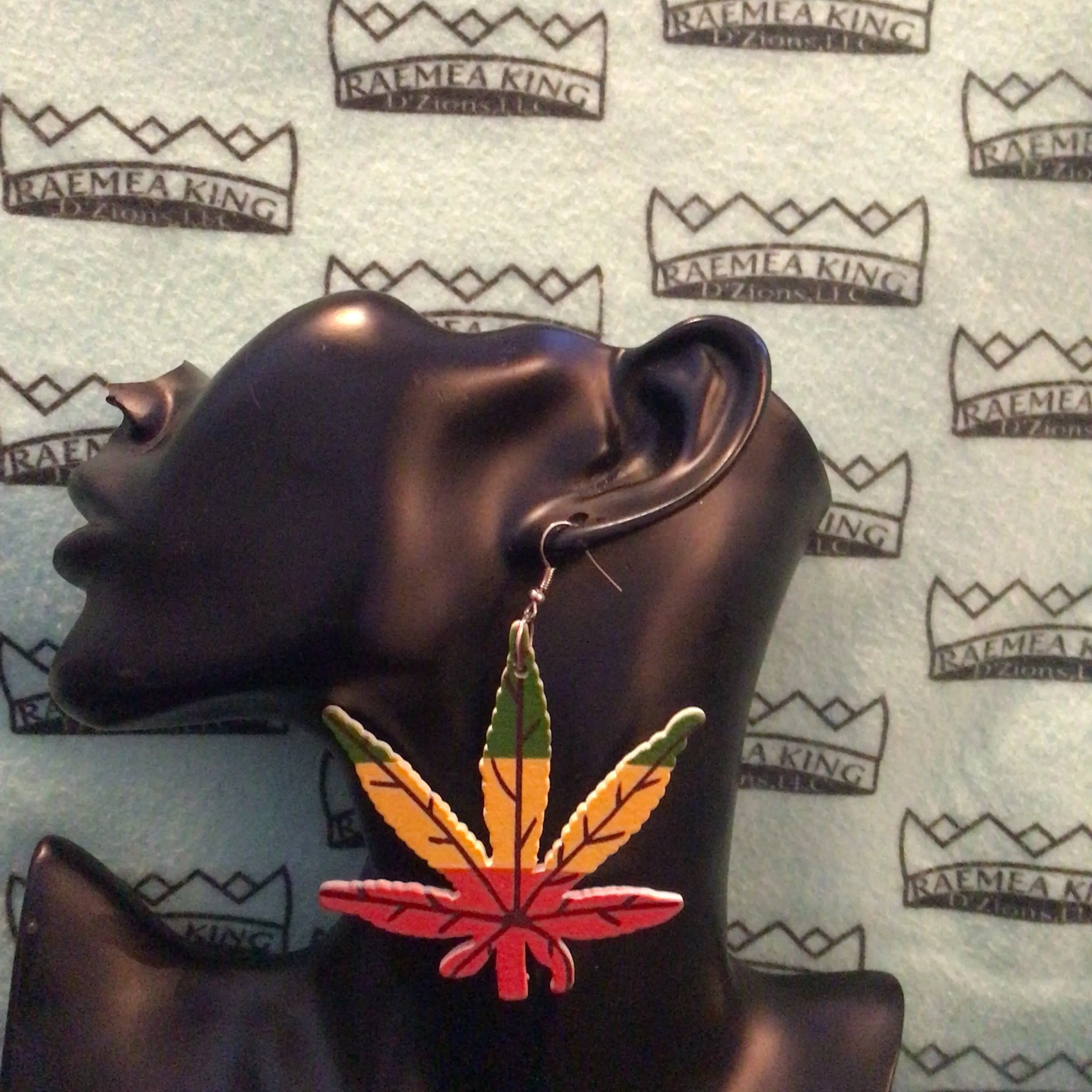 Marijuana Weed Leaf, Green, Yellow & Red