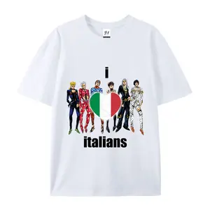 JJBA JOJO I love italiansShort-sleeved cotton unisex casual T-shirt